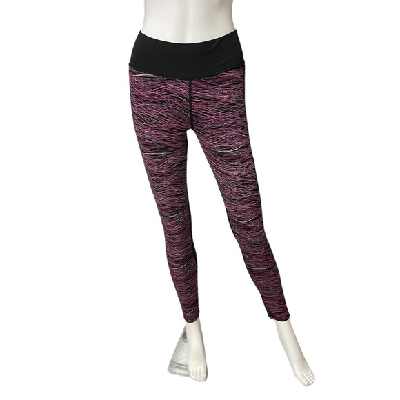 Pink Black Workout Mesh Leggings - Picture 1 of 9